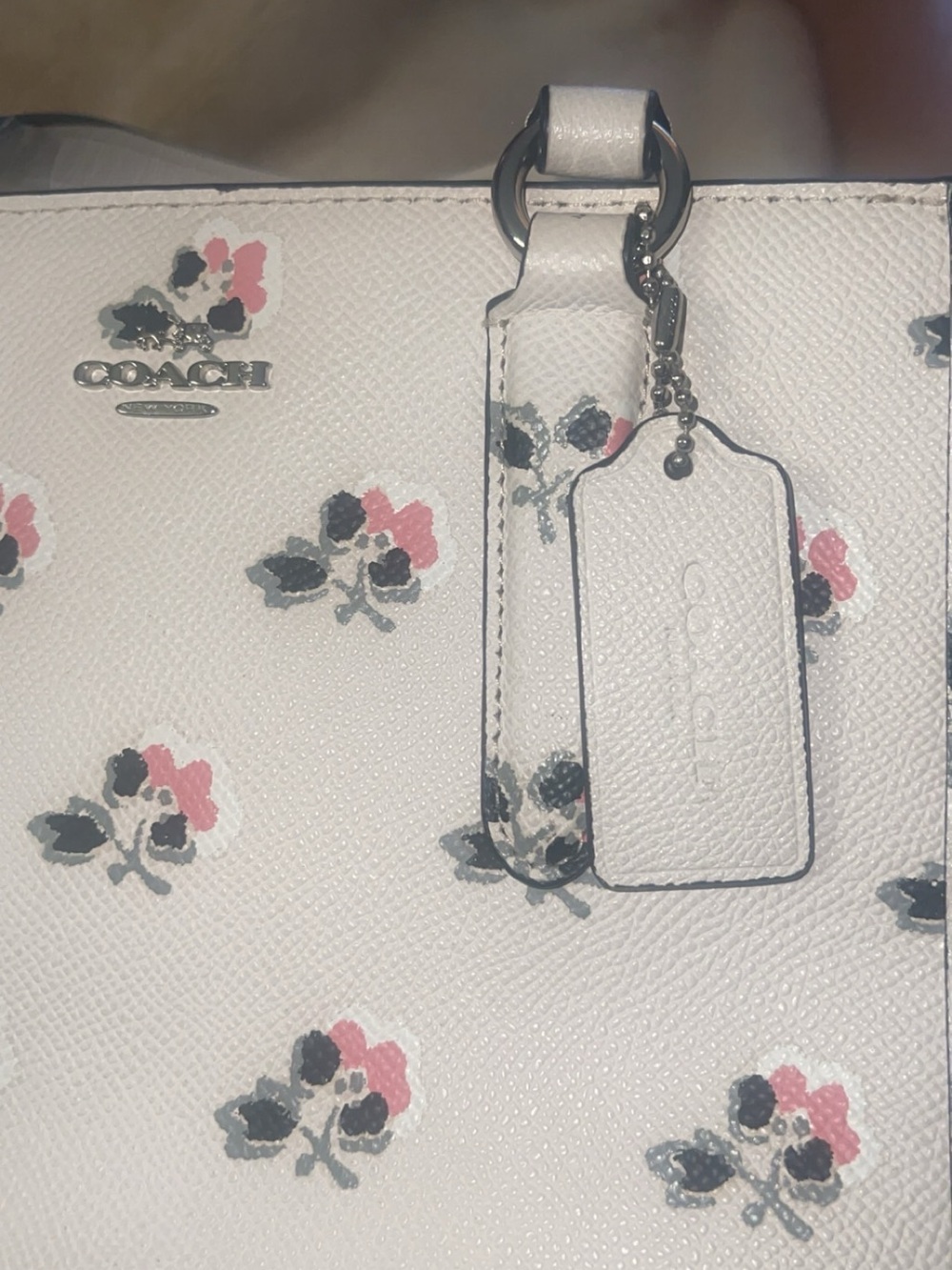 Coach Floral Print Leather Tote - Picture 11 of 13